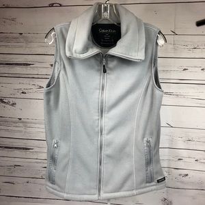 Calvin Klein Grey Zip Up Fleece Vest Size Large